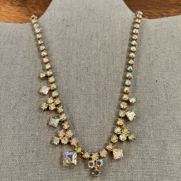 Vintage AB Crystal Necklace • Hook Closure - Picture 3 of 3